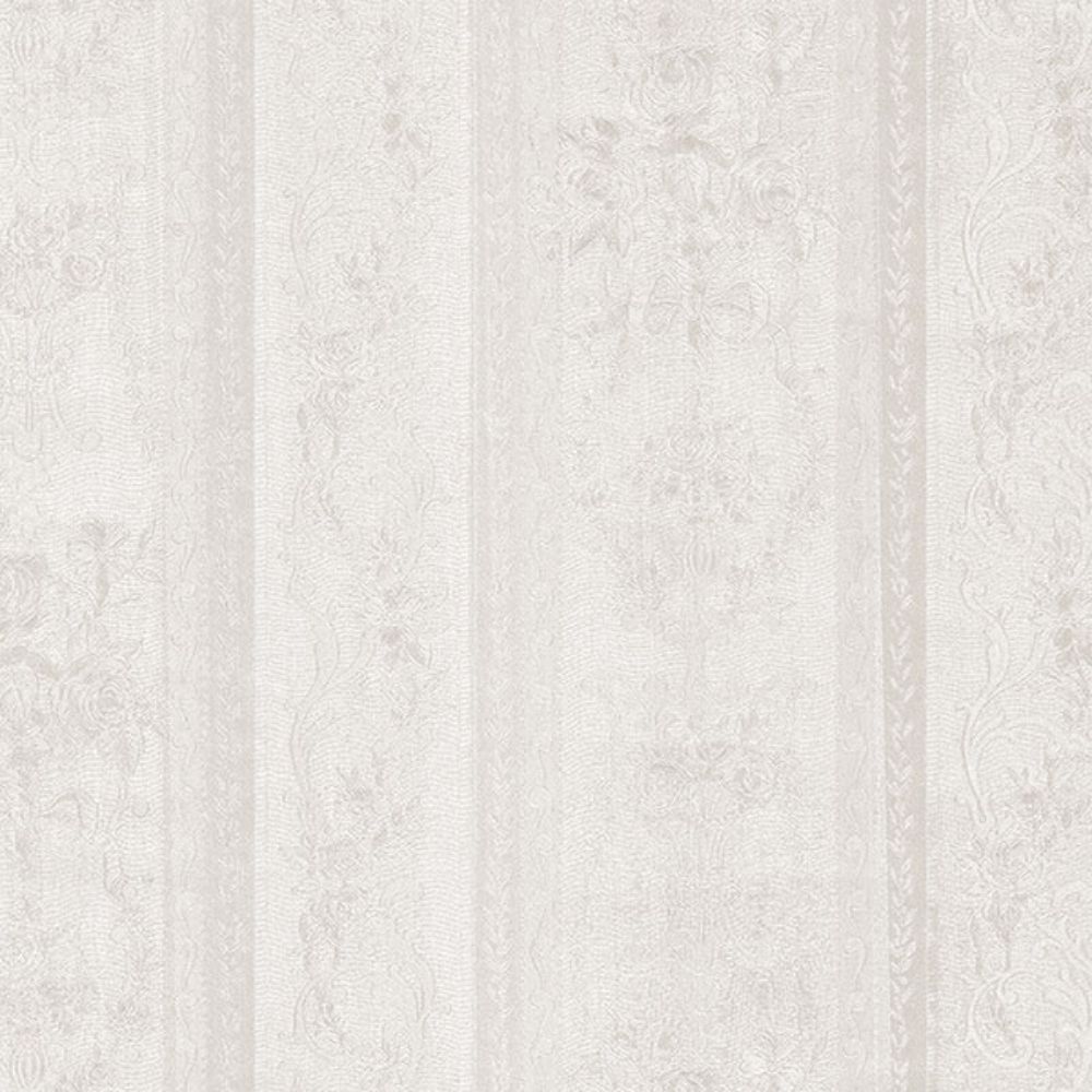 Patton Wallcoverings SM30310 Simply Silks 4 In-Register Stripe Emboss Wallpaper in Pearl, White